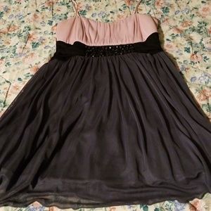 A baby pink glam dress.